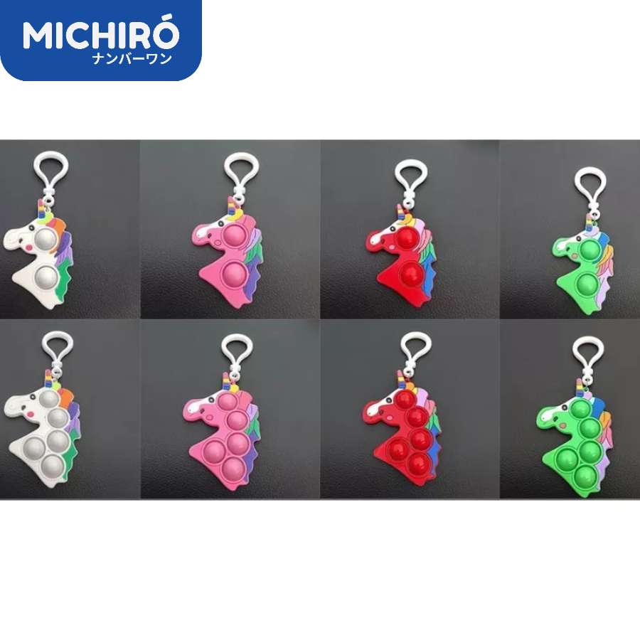 Michiro Gantungan Tas Pop It Lucu Gambar Unicorn Pop It Unicorn Keychain