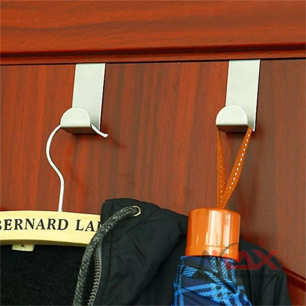 HIMSTO kapstok gantungan baju di pintu tanpa paku / Baut Capstok cantelan baju pengait handuk atau tas kamar mandi dapur kamar tidur hook Door Hanger Hooks Stainless Steel Kitchen Cabinet Draw Over Door Hook Clothes Bedroom Bathroom Hanger Holder