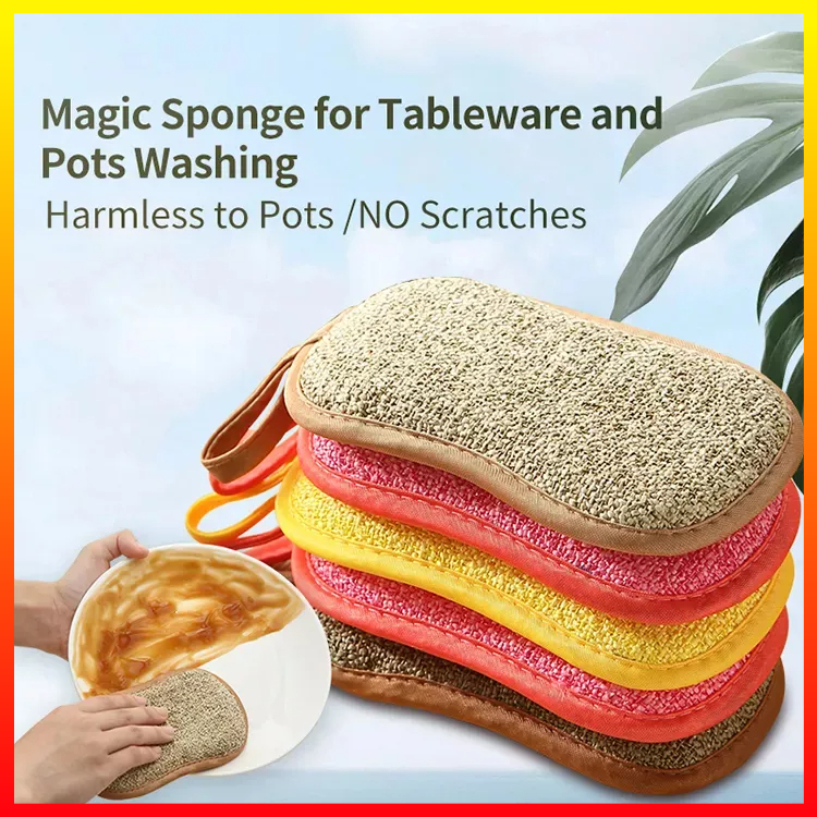 Spons Microfiber Untuk Pencuci Piring Dapur Kamar Mandi Menghilangkan Karat Ajaib Ramah Lingkungan BEAR FAMILY BE10 - 7RRSB3MZ