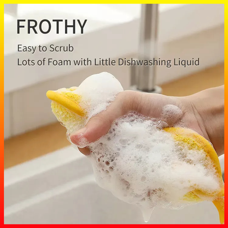 Spons Microfiber Untuk Pencuci Piring Dapur Kamar Mandi Menghilangkan Karat Ajaib Ramah Lingkungan BEAR FAMILY BE10 - 7RRSB3MZ