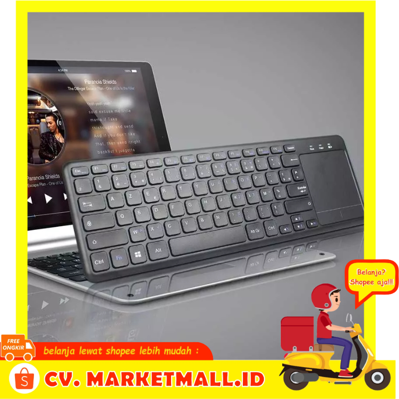 Keyboard Wireless Dual Mode 2.4G + BT5.0 + BT3.0 Dengan Touchpad Mouse Keyboard Combo BKC155 Untuk Perangkat Android iOS Windows TV Box PC Smart TV QXUZ Q63 - 7CKY0HBK