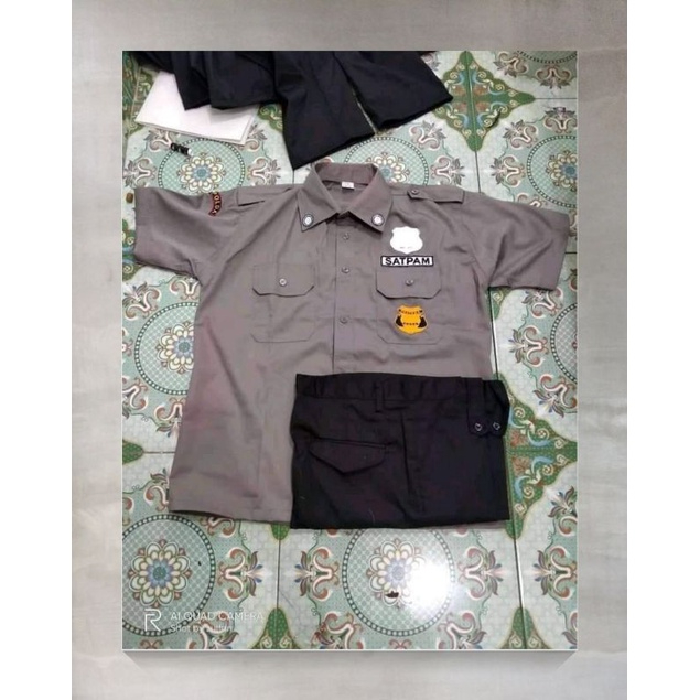 Stelan security 1 stel Seragam satpam  pdl pdh coklat cream krem Seragam security pdl pdh dinas harian kerja lapangan kantor lengan pendek pdh lengan panjang pdl seragam security coklat krem cream warna resmi  bahan tebal American drill distro cod