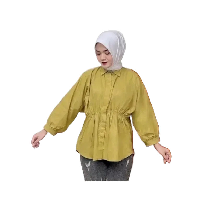 Kemeja Wanita Alya Shirt Kemeja Serut Blouse Terbaru Baby Crush Korean Style Balon