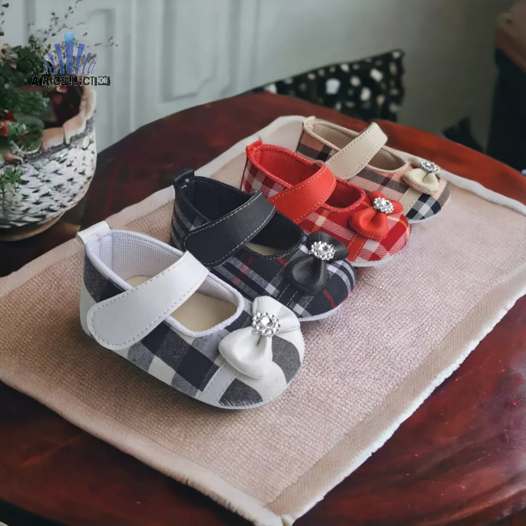 Sepatu Bayi Perempuan Balet Beri-Pita Baby Shoes Prewalker Anak Belajar Jalan