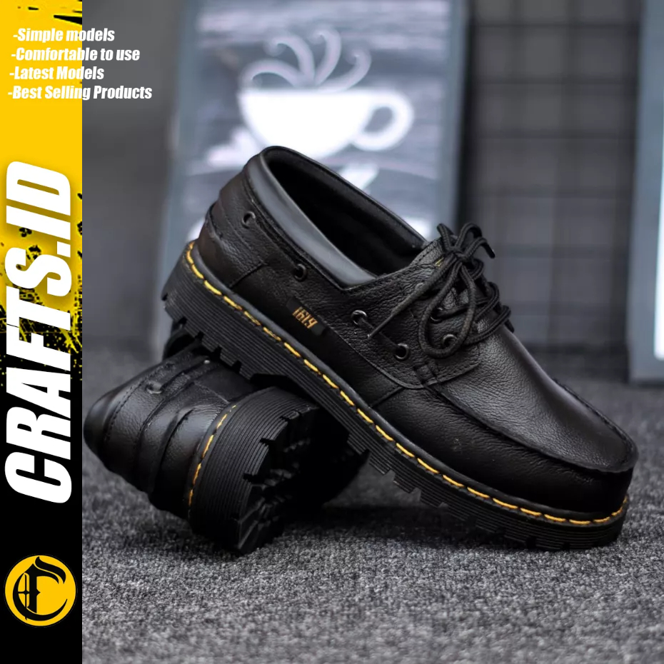 CRAFTS kilua - Sepatu Formal Pantofel Docmart Low Boots Kulit Asli Kerja Pria