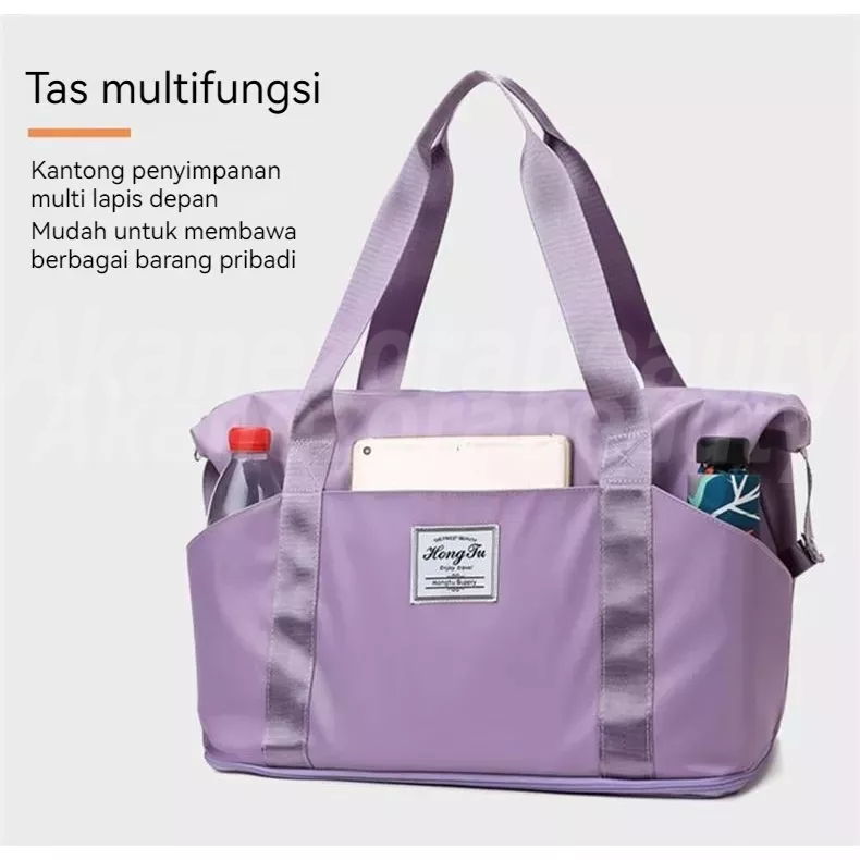 Tas travel pemisahan kering dan basah baru/kasual sederhana/tas penggemar sastra/tas bahu/tas kebugaran yoga