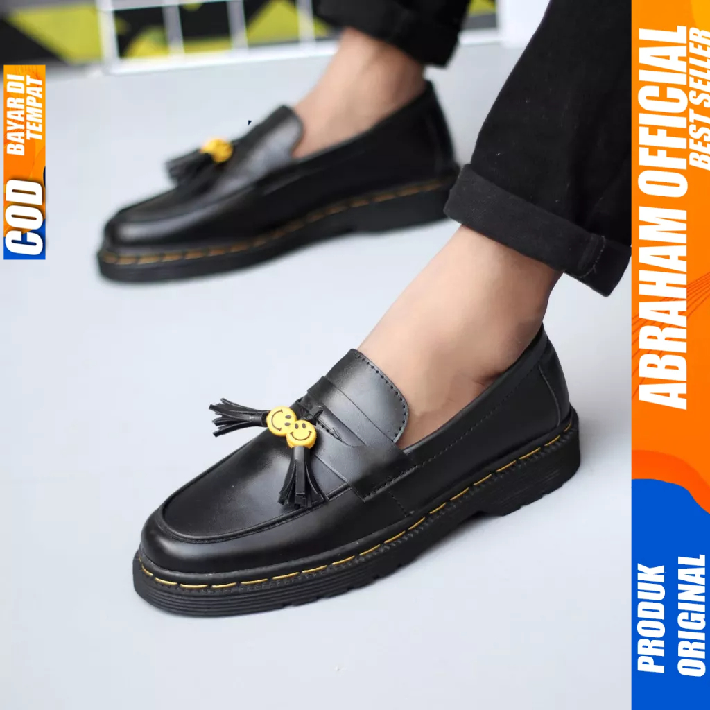 Sepatu Loafers Docmart Formal Pantofel Casual Kulit Kerja Pria Smile