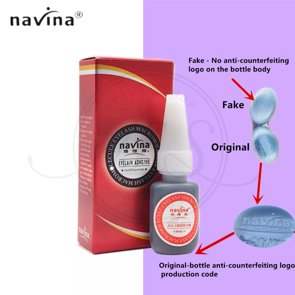 Navina Glue Blue Red Glue Eyelash Extension  Lem Eyelash 15ml (Lem Tanam Bulumata Box Biru Merah)