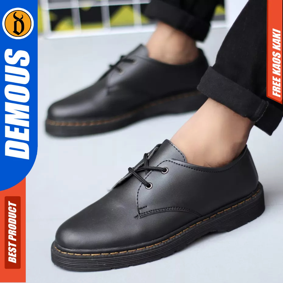 DEMOUS KUSHINA - Sepatu Formal Docmart Hitam Pantofel Kerja Pria