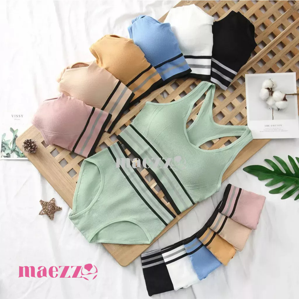 MAESONET Sport Bra  Exclusive| Bra premium | Bra Olahraga Seksi Wanita | Bra Sport 8673 1set