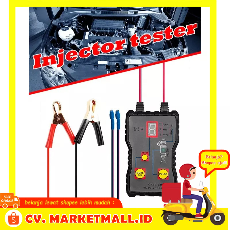 Injector Flush Cleaner Alat Uji Sistem Tekanan Bahan Bakar Kendaraan Diagnostik Deteksi Perbaikan Injeksi Mobil Fuel Injector Tester VODOOL CNBJ-620 - 7CBT0HGY