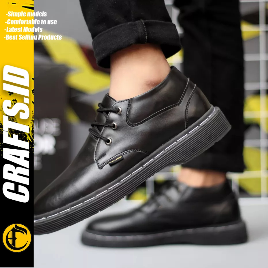 CRAFTS - Sepatu Formal Docmat Kerja Hitam Kulit Pu Pria