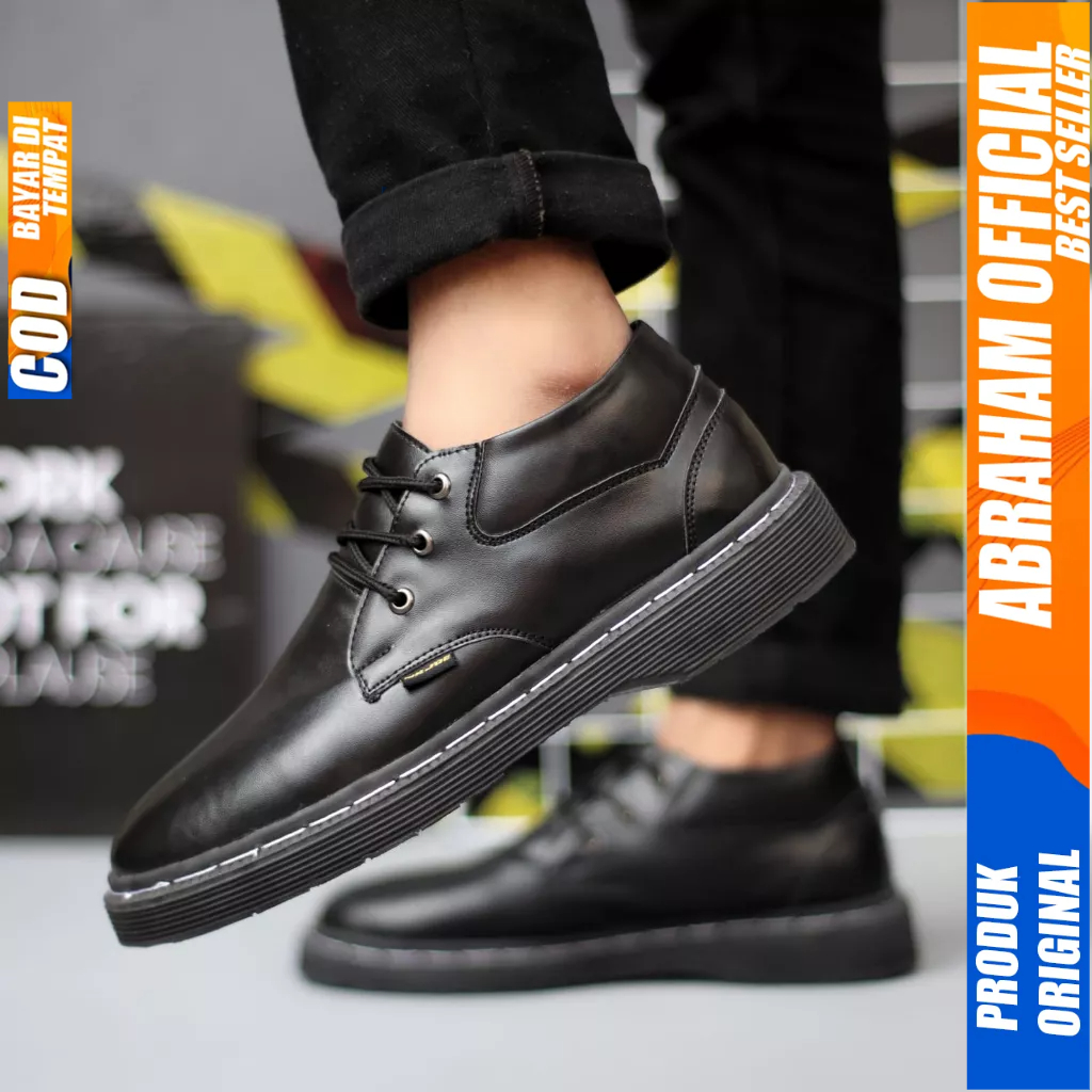 Sepatu Formal Docmart Tali Hitam Casual Kulit Pantofel Kerja Pria