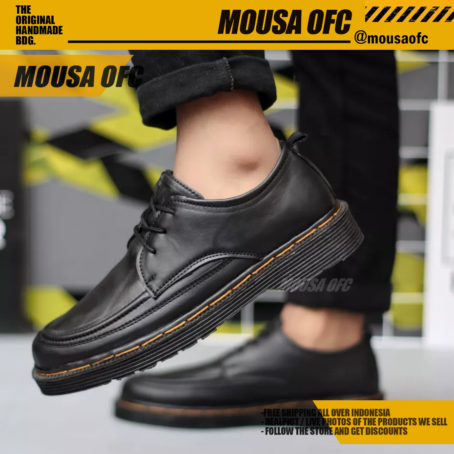 Sepatu Low Boots Formal Docmart Fullblack Pria