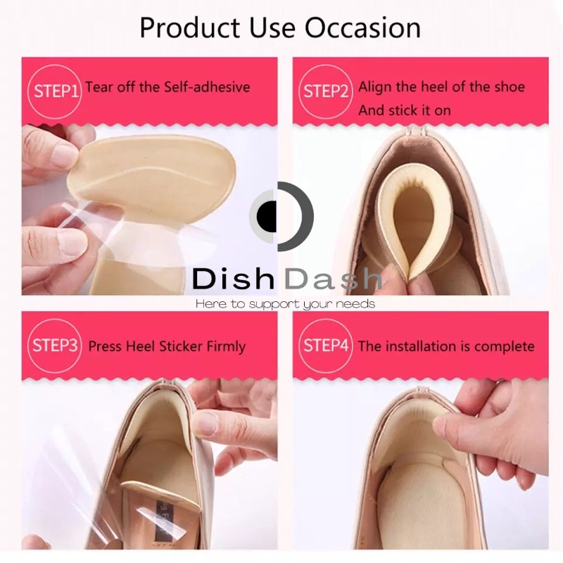 [BAYAR DI TEMPAT] 1 Pasang Insole Sepatu Model T-Shape Cocok Untuk Heels Wanita / Pelindung Tumit