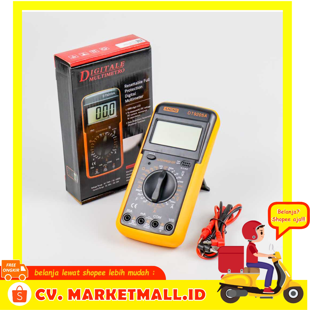 Multimeter Digital Voltage Tester ANENG Otomatis di Semua Fungsi - DT9205A - MBOT2WOR