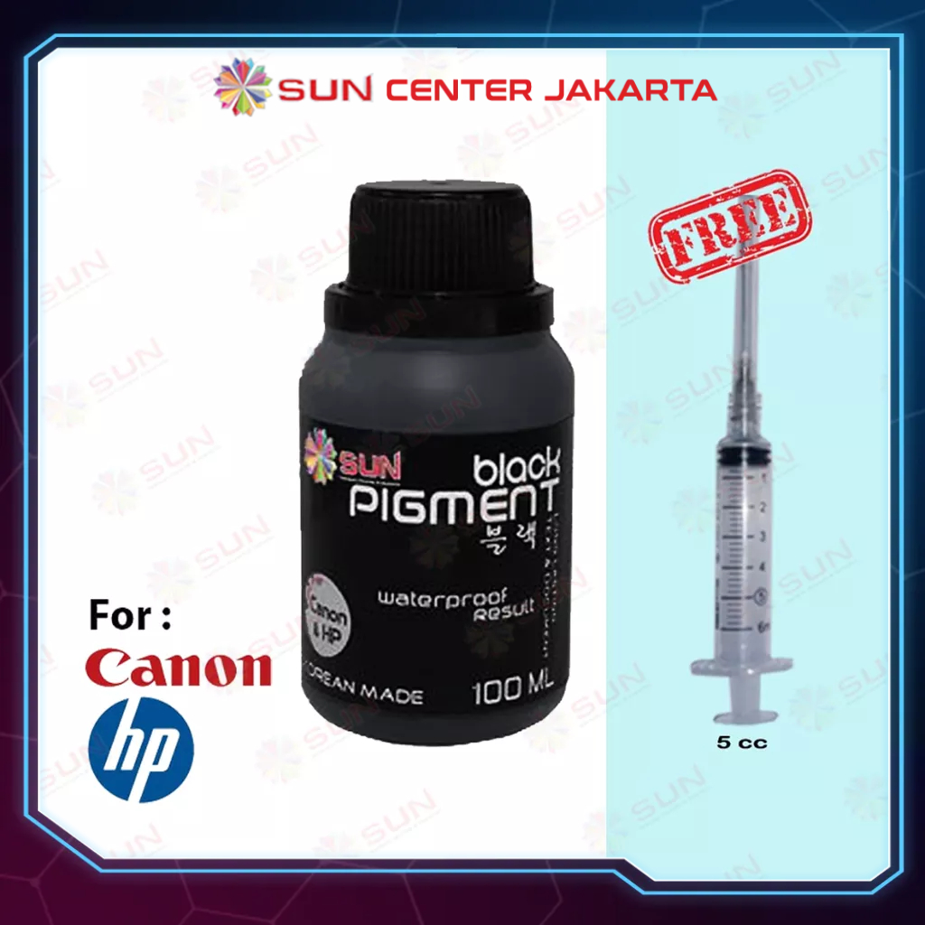 TINTA PIGMENT PRINTER CANON / HP - SUN BLACK PIGMENT INK 100 ML