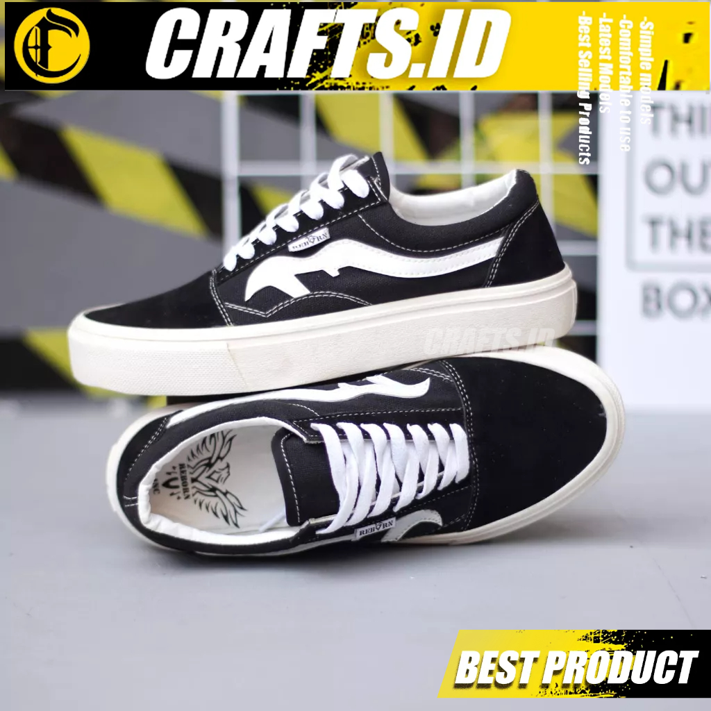 Crafts Sepatu Sneakers Sekolah Casual Hitam Pria