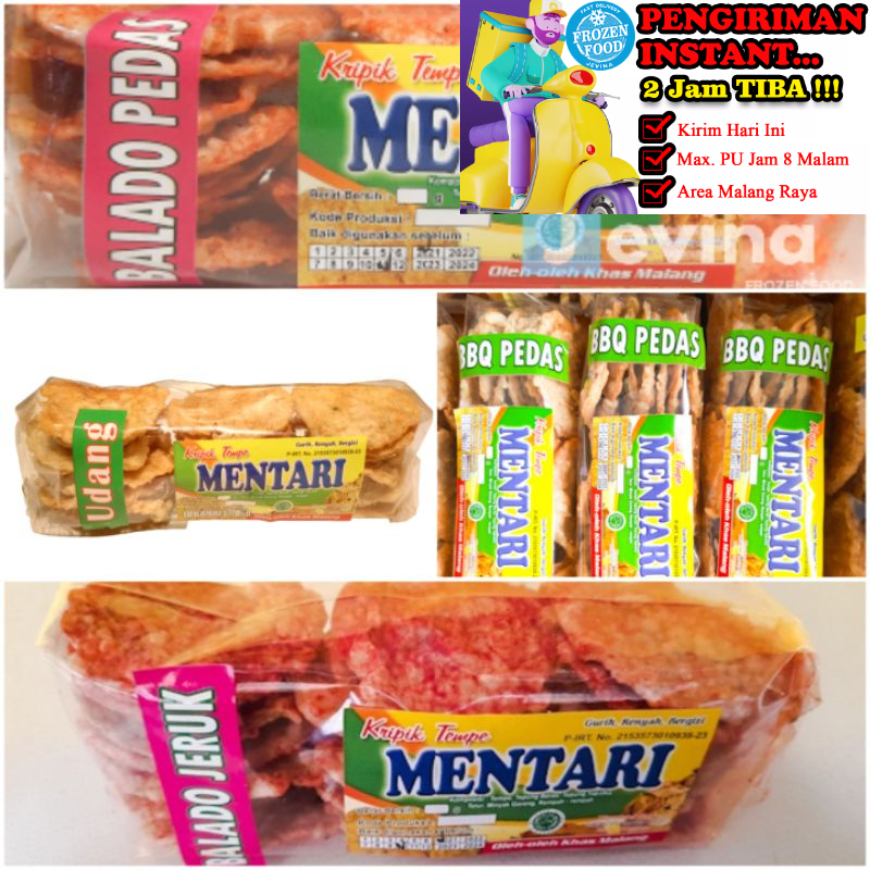 Keripik Tempe Malang Merk Mentari (Legend) 120g Aneka Rasa