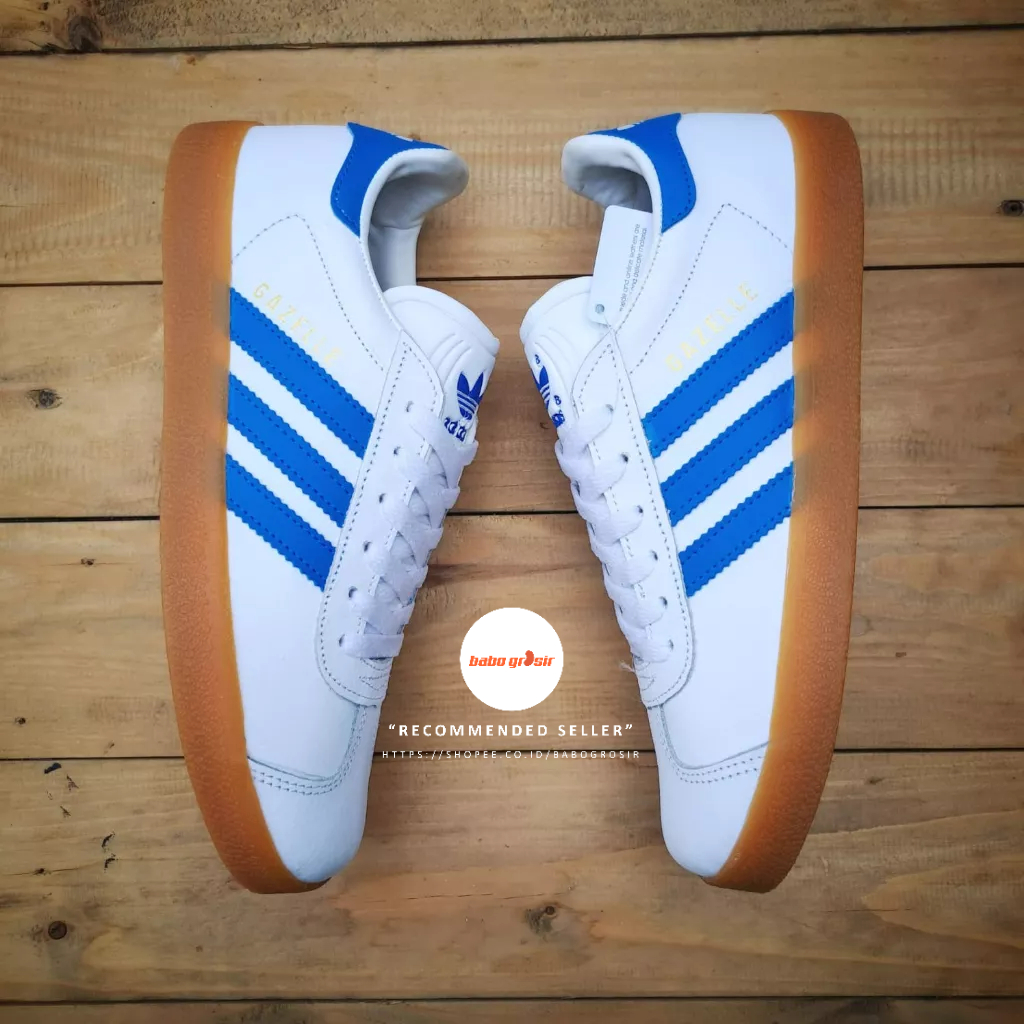 PROMO Sepatu Sneakers Adidas Gazelle White Green Premium TOP Quality, Bahan Kulit ASLI, Harga Termurah