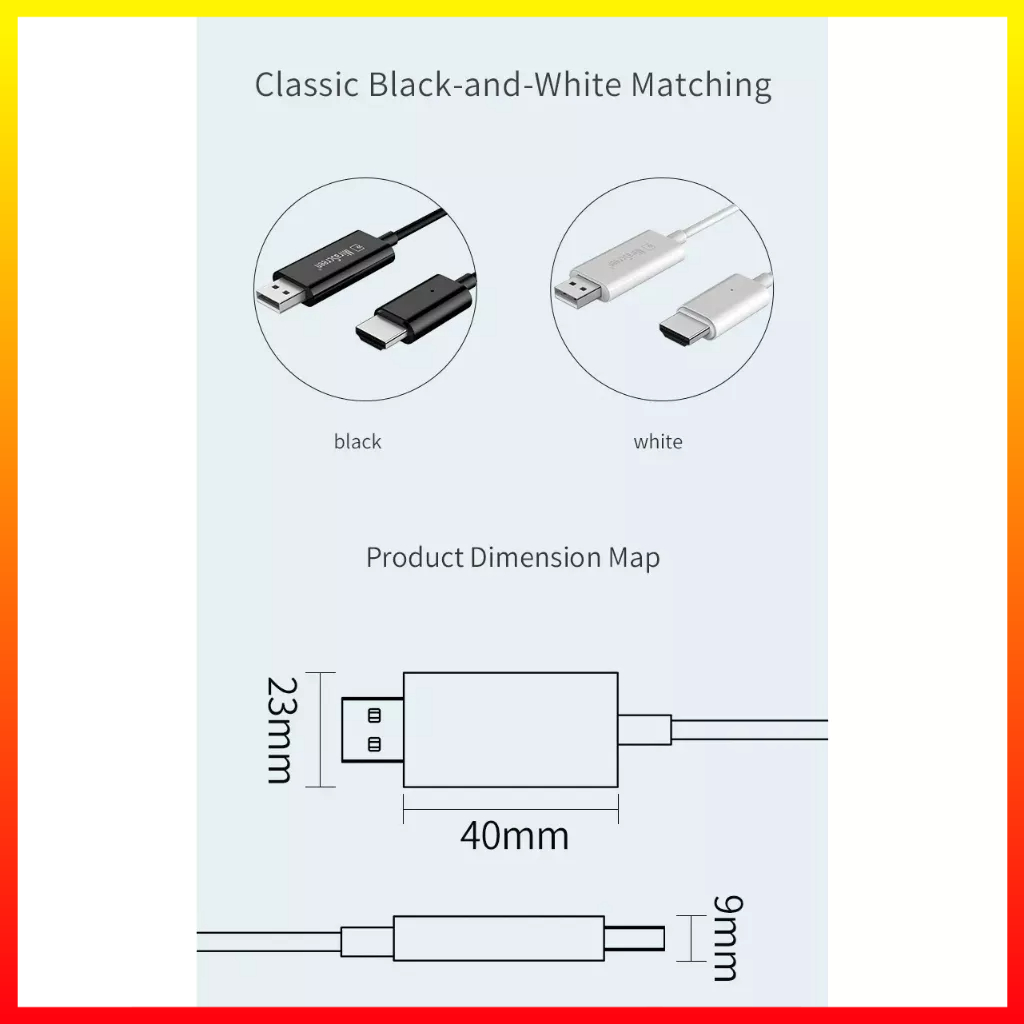 HDMI Cable Adapter Screen Extender Plug and Play Streaming Video dan Audio 1080P ke Layar Anda EZCast CS2 - 7CMP06WH