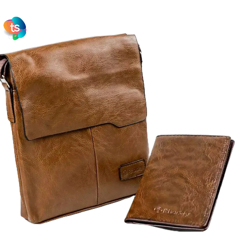 [Gratis Dompet] Tas Selempang Kulit  Messenger Bag Large Gratis Dompet