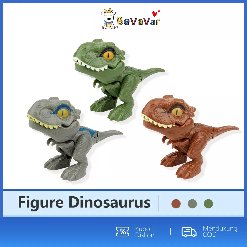 BEVAVAR Mainan Figure Dinosaurus Anak Mainan Dino Gigit Jari