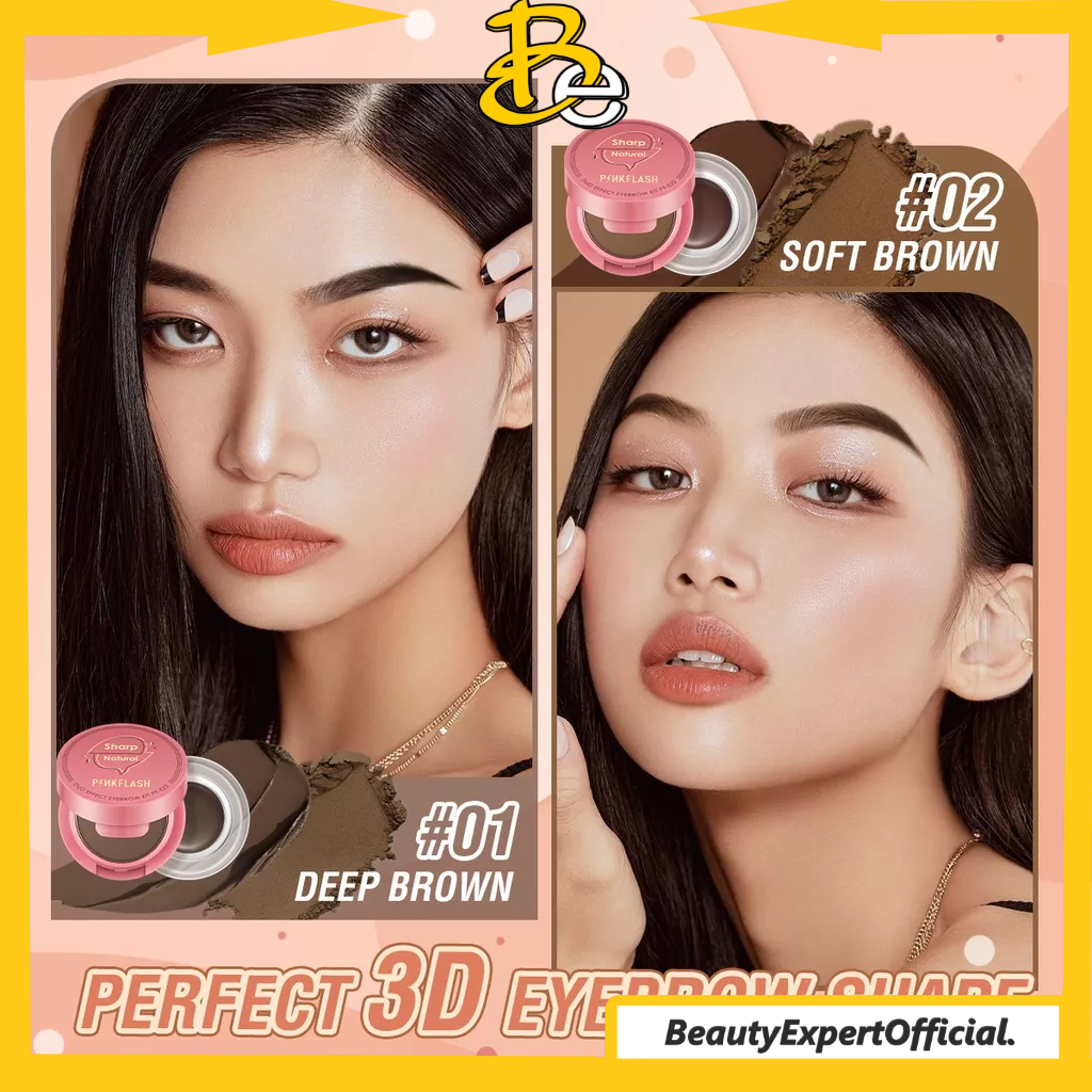 ⭐ Beauty Expert ⭐ PINKFLASH 2-in-1 Eyebrow Cream &amp; Powder Gel pomade Eyeliner Waterproof smudge-proof high pigment lasting Multi-uses PF-E22