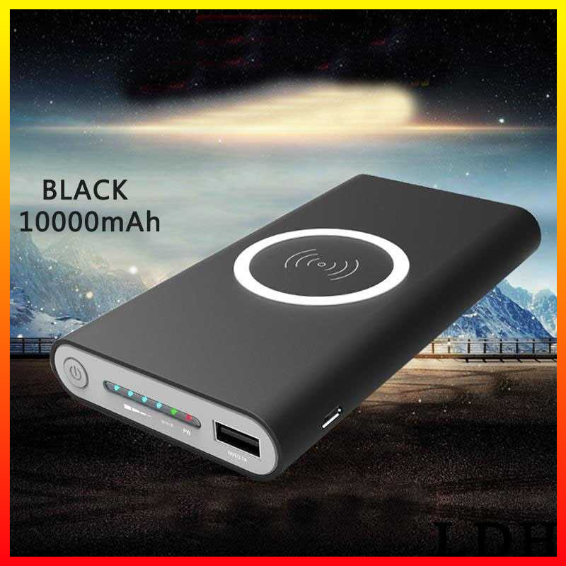 Power Bank Qi Wireless Charging Dual Output USB Pad 2 Port 2.1A Kapasitas Baterai 10000mAh Input/Output USB Type C Radiation Free - OMWB3GBK