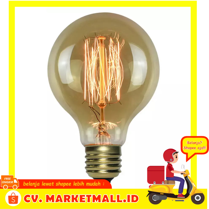 Bohlam Lampu Pijar Antik Kaca Edison 4W Warm White XNL G80 - 7CLL4LBR