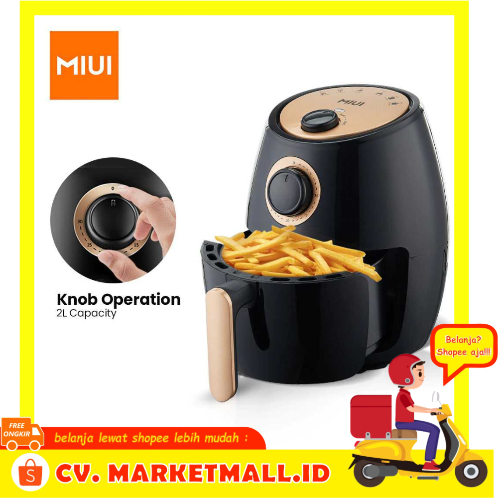 Air Fryer Mesin Alat Penggoreng Udara 200C Anti Lengket Smart 2L MIUI - XOHZ46BK