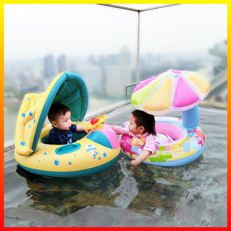 Pelampung Kolam Renang Bayi Desain Penutup Ring Floating with Canopy DHDH - 7CHA2JEW