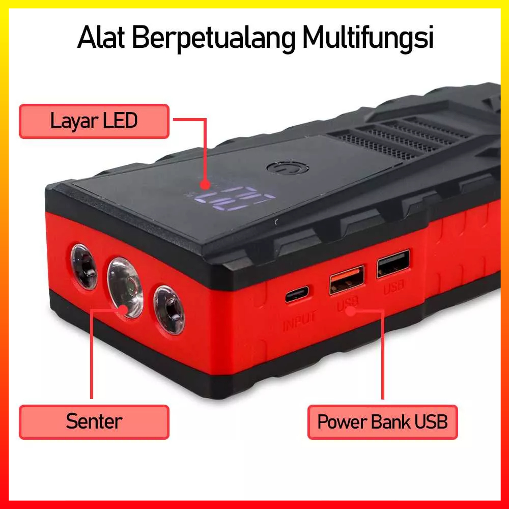 Power Bank Luxury Pengisi Baterai Mobil Portabel Multi Fungsi USB 12v Jump Starter Dan Inflator Pompa Ban 20000mAh JXIANG POWER JX-56Pro