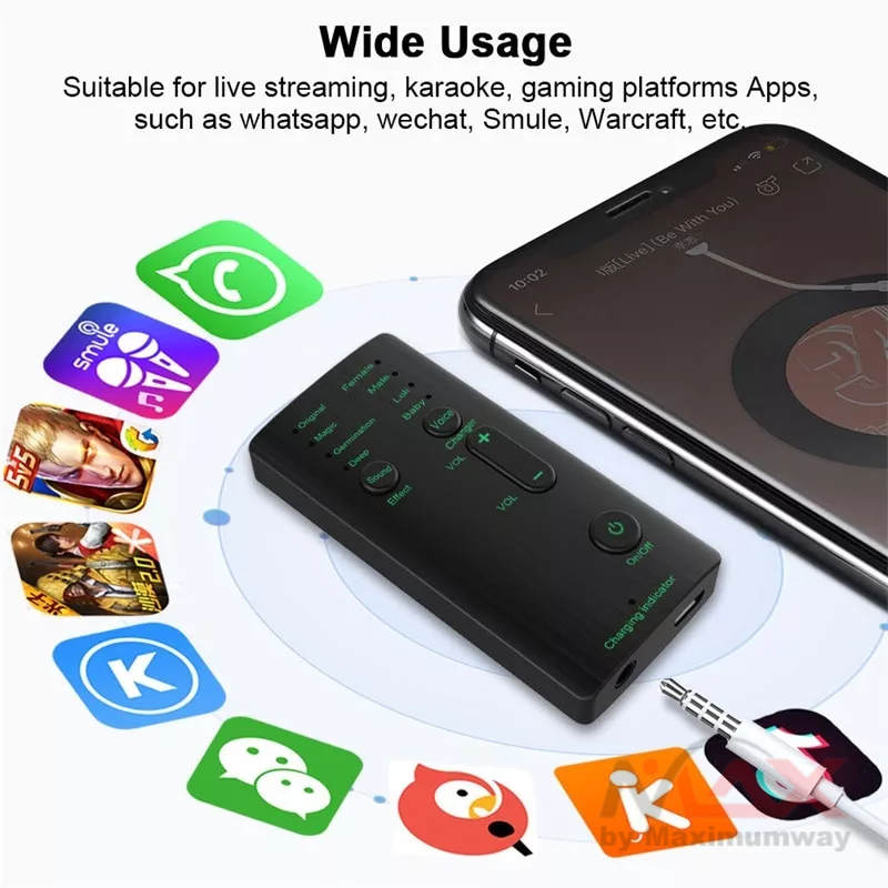 AE19 Voice Changer Ganti Suara Real Time Bisa semua Jenis HP &amp; Computer bisa untuk Voice Chat media sosial suara keluar seketika Real time Sound Changes Voice Changer Device Mobile Phone Portable Jack Sound Card Scream Sound Effects Machine