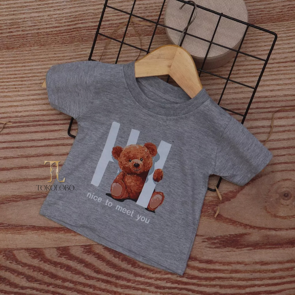 tokolobo Tshirt Anak NTMY Bear DTF Print (Size 6 - 10)