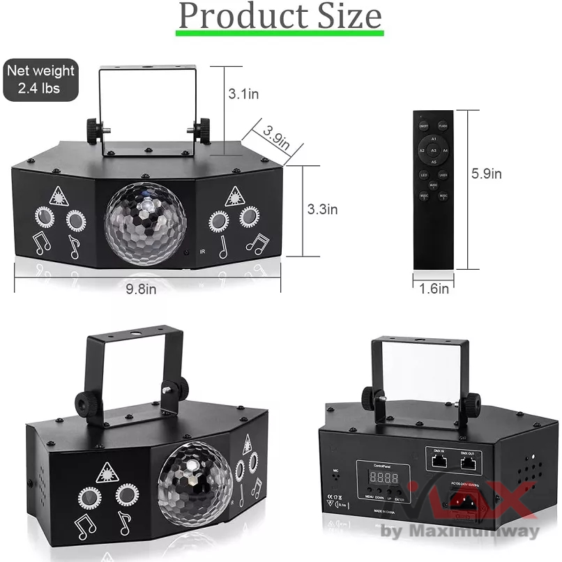 YUNFA Laser Stage plus Magic Ball plus Strobe Sensor suara DMX control Disco Ball lampu sorot panggung Dangdut dan pesta Stage Laser Projector Disco Ball Voice Control Strobe DJ Controller Party Christmas Holiday Club Wedding cafe dangdut Decoration