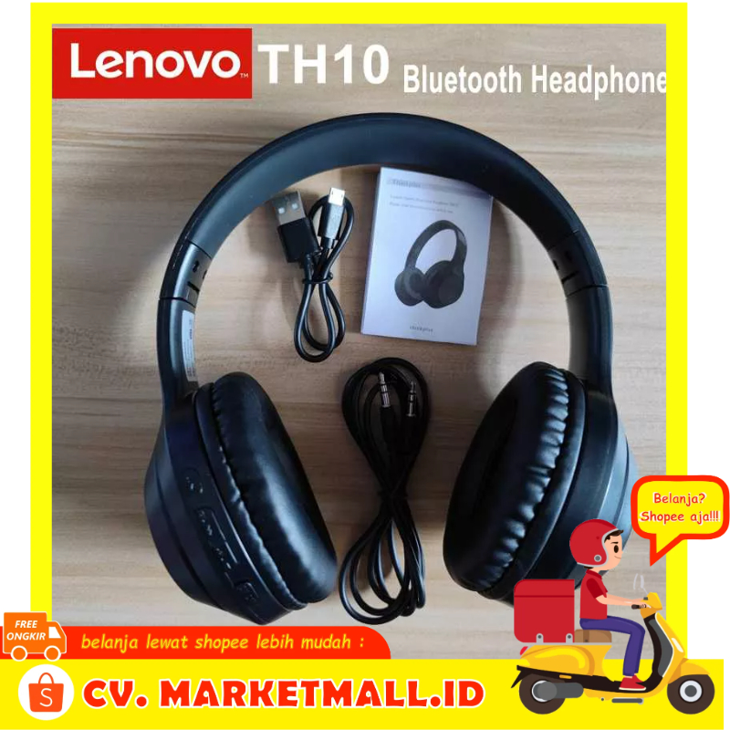 Headphone Headset Wireless Music Gaming Running Sports Dual Power with Mic for Smartphone Computer Lenovo Thinkplus TH10 - ILSK11BK