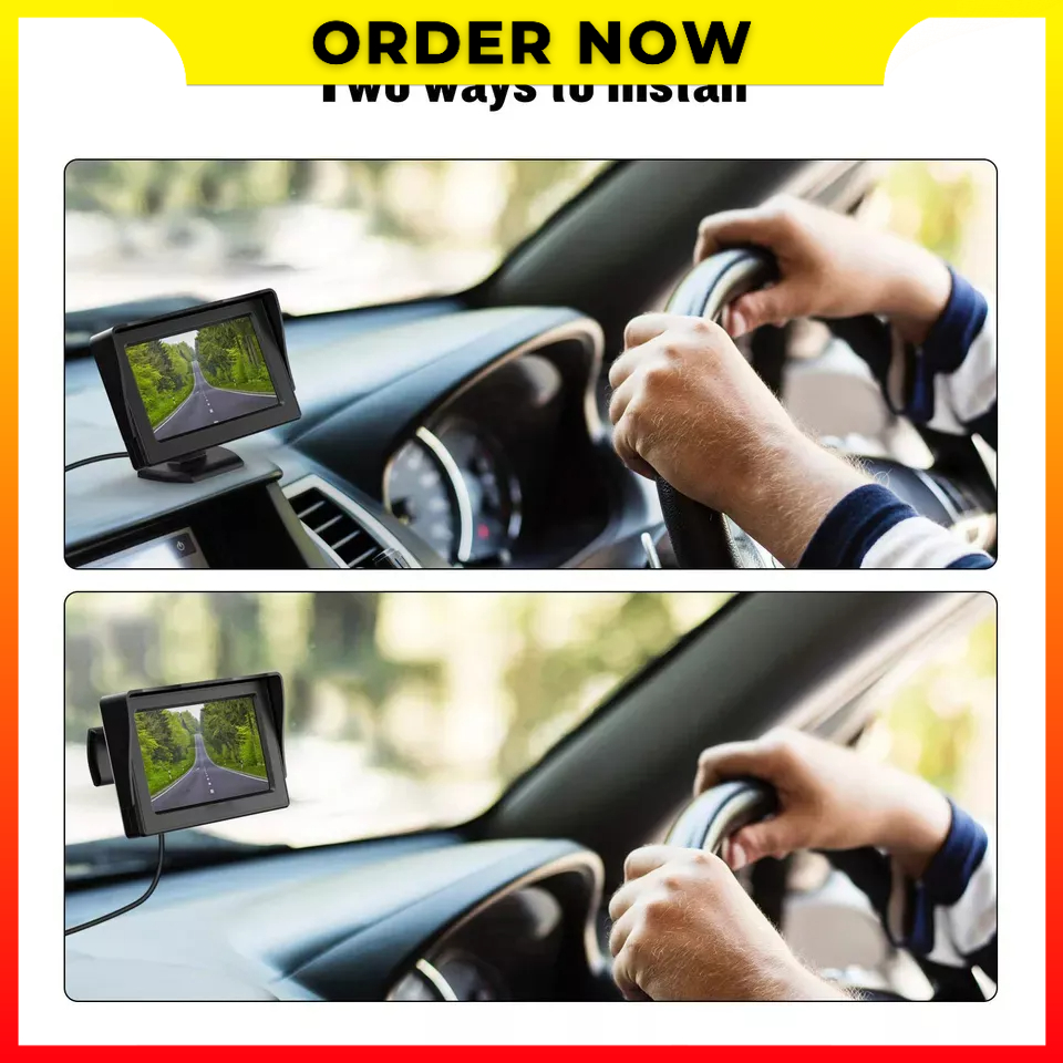 Monitor Belakang Mobil 2 Input Video TFT LCD Parking Aid Reversing Monitor Tampilan Parkir 4.3 Inch MJDOUD 433 - 7CCA04BK