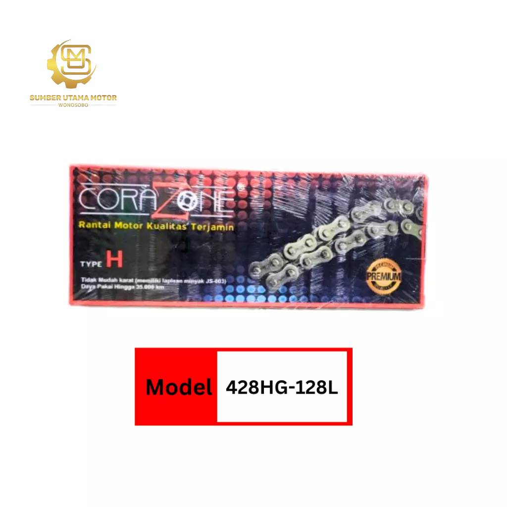 Rantai Motor 428HG-128L Merk Corazone Rantai Motor Panjang 128