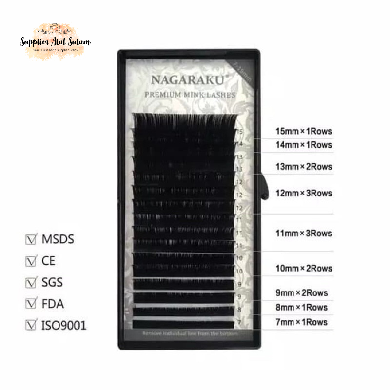 Nagaraku ungu lentik premium lashes TIPE D eyelash extension