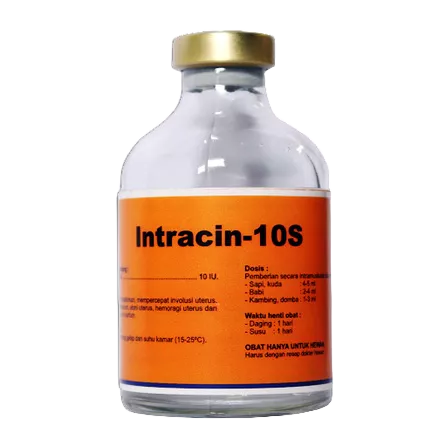 Intracin oxytocin perlancar air susu kelenjar mamae ternak sapi kambing babi isi 50ml