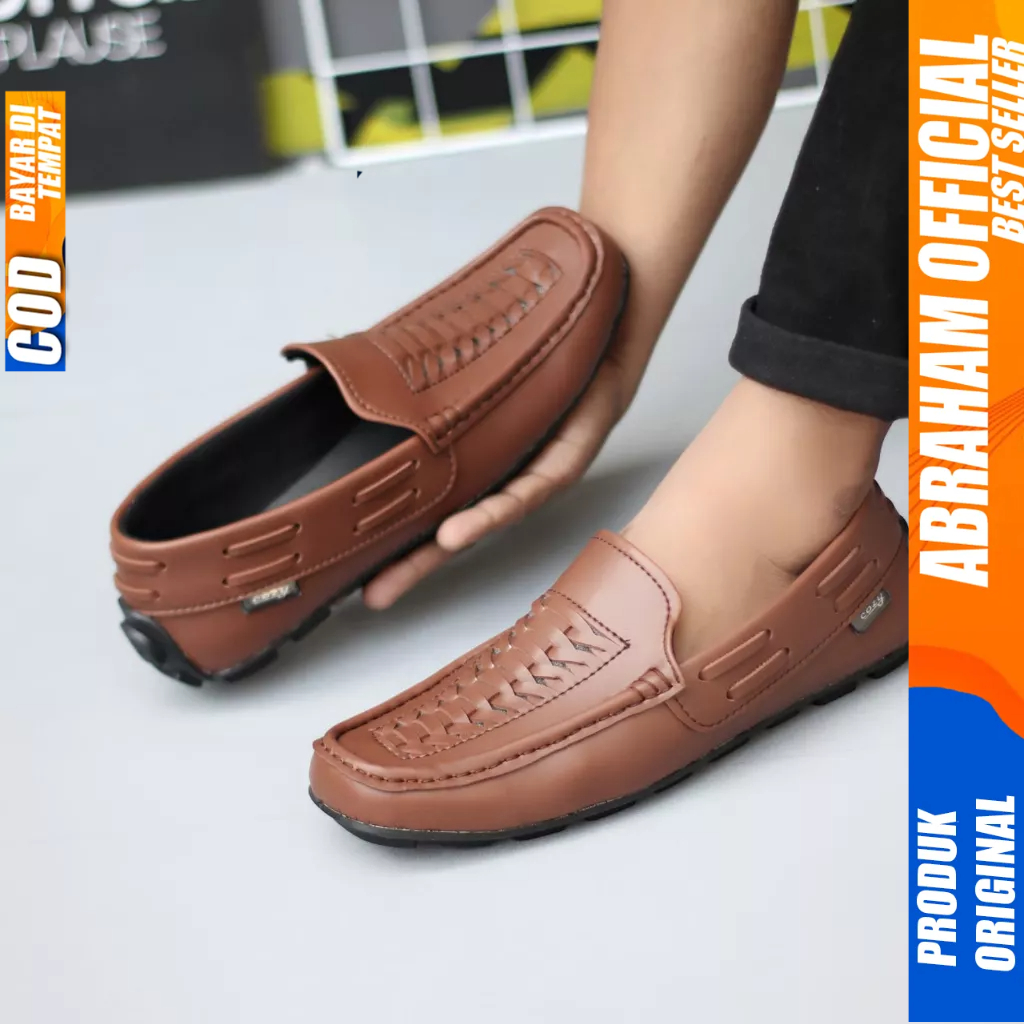 Sepatu Formal Kerja Casual Slop Kulit Pu Pria