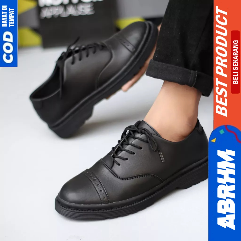 ABRHM Sepatu Docmart Pantofel Formal Hitam Kerja Pria