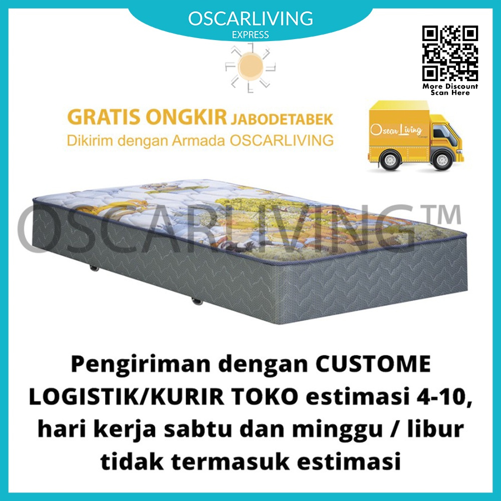 Guhdo Kasur Springbed Sorong Panjang 180 Cm Happy Kids Biru / Kasur Bawah KHUSUS JABODETABEK