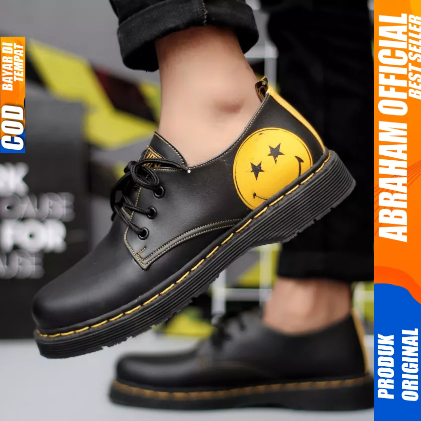 Sepatu Formal Docmart Low Boots Casual Pantofel Kerja Hitam Pria