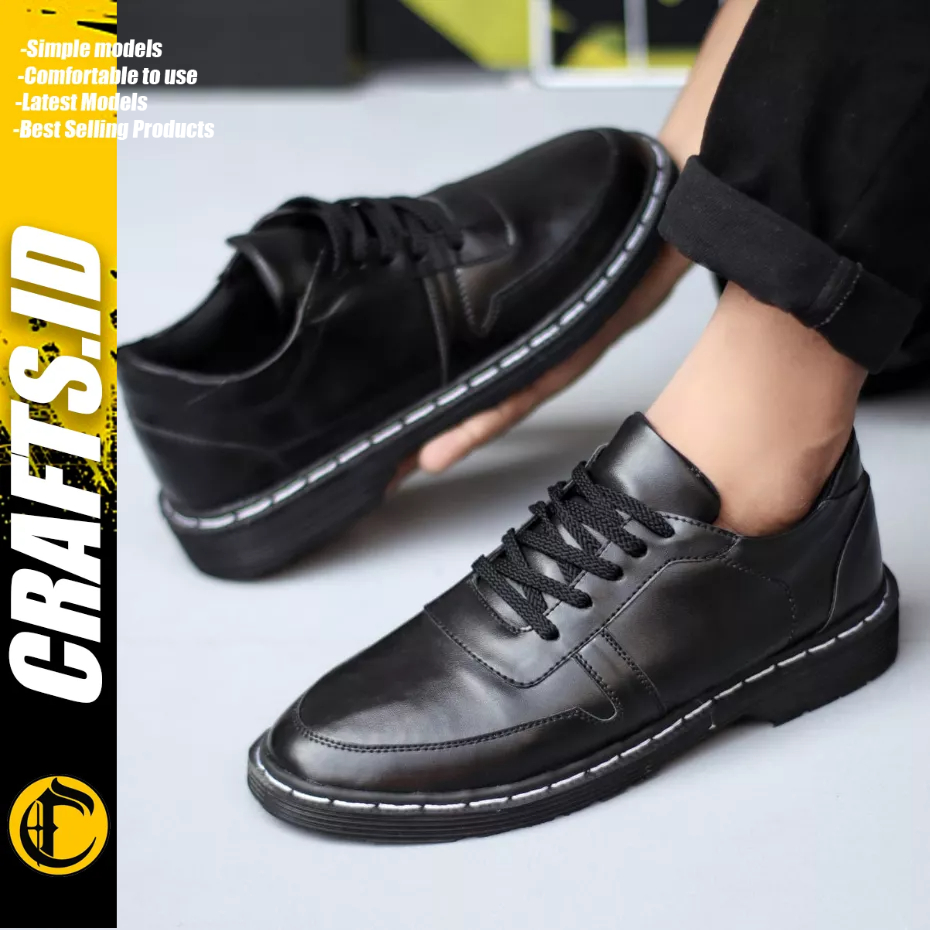 CRAFTS - Sepatu Formal Pantofel Docmart Hitam Pria