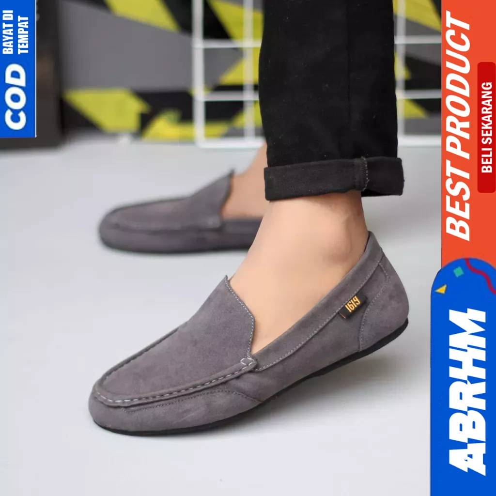 ABRHM Sepatu Slip On Casual Hitam Slop Pria