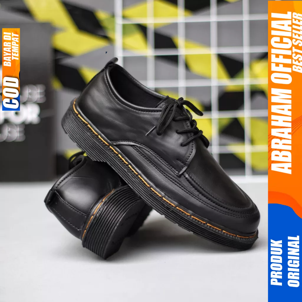 Sepatu Formal Docmart Hitam Pantofel Casual Kulit Pria