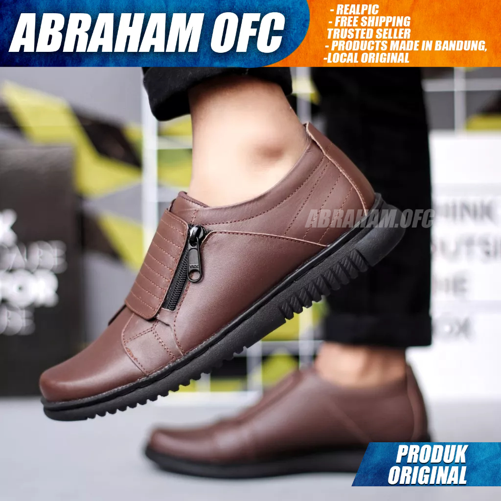 ABRAHAM Sepatu Kulit Formal Hitam Kerja Pria