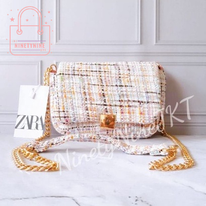 Z*RA FABRIC MINI TWEED BOWLING BAG/TAS Z*RA TWEED MINI RANTAI